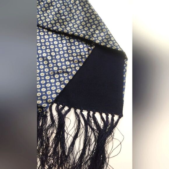 Satin Reversible Long Fringe Formal Scarf Men's - Picture 5 of 14